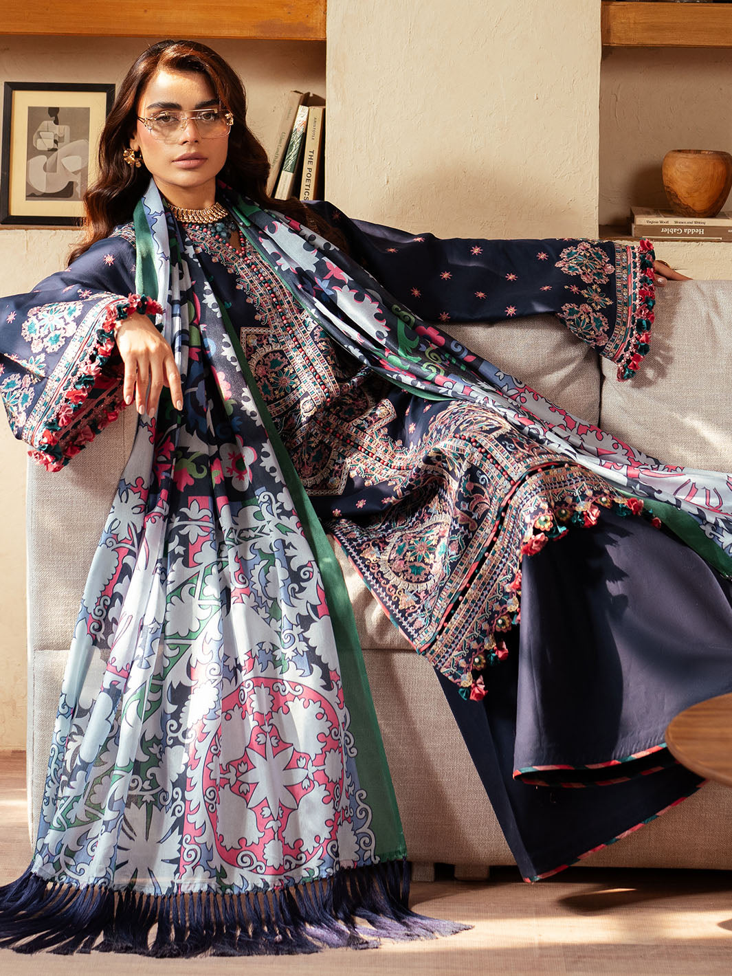 Bin Ilyas | Mehroze Luxury Lawn 25 | 92 - B by Bin Ilyas - Designer Dress - Type: Ladies Clothes - Available at Libayah - 100% Original