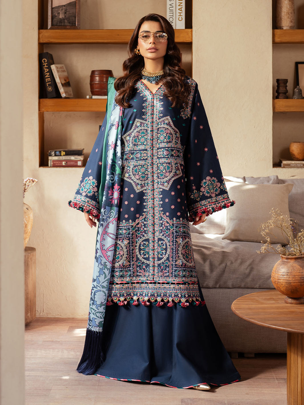 Bin Ilyas | Mehroze Luxury Lawn 25 | 92 - B by Bin Ilyas - Designer Dress - Type: Ladies Clothes - Available at Libayah - 100% Original