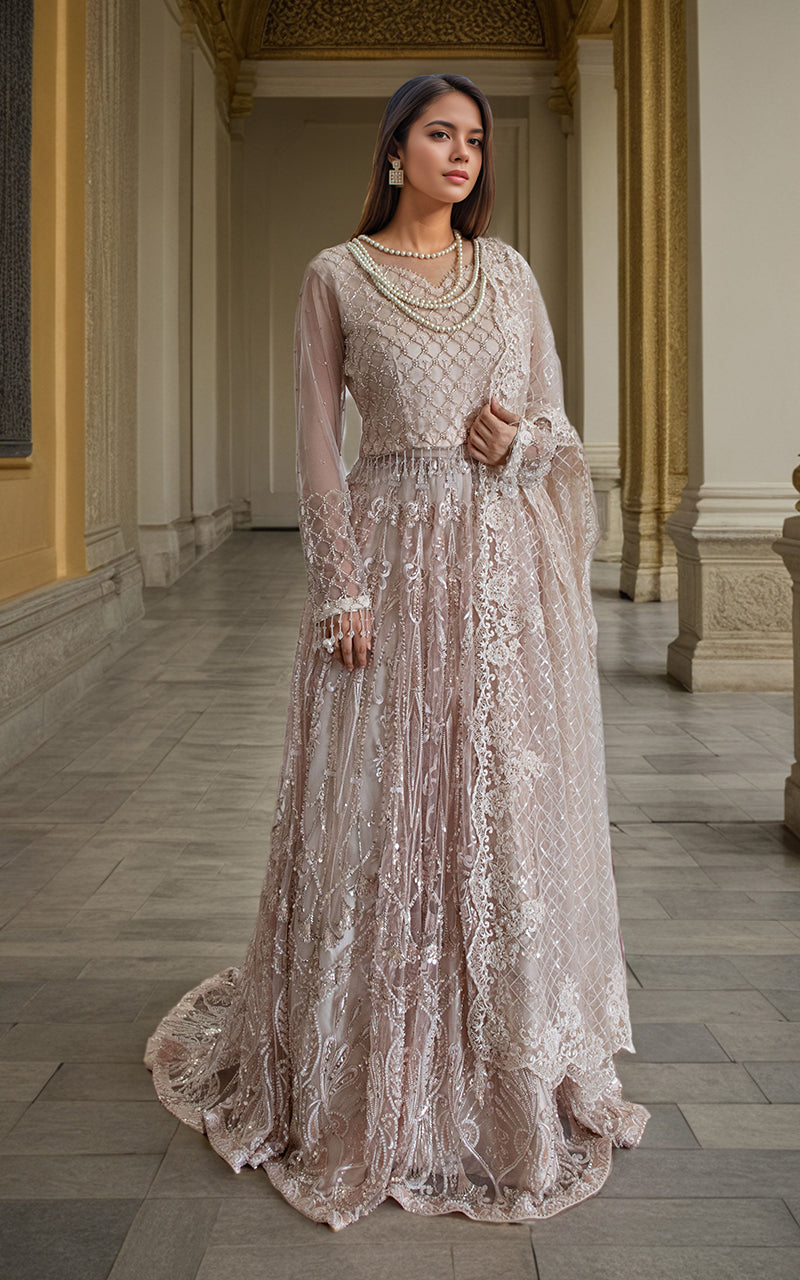 Threads and Motifs | Formal Dresses 25 | Net Cut Dana Bridal Blouse With Lehenga And Dupatta by Threads and Motifs - Designer Dress  - Type : Ladies Clothes - Available at Libayah - 100% Original 