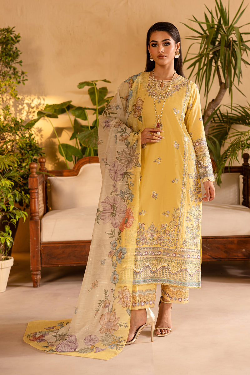 Batik | Nyra Embroidered Summer Solids | Maize by Batik - Designer Dress - Type: Ladies Clothes - Available at Libayah - 100% Original