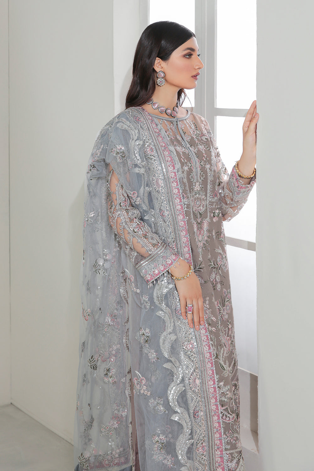 Baroque | Formals Collection | EMBROIDERED NET UF-184 by Baroque - Designer Dress  - Type : Ladies Clothes - Available at Libayah - 100% Original 