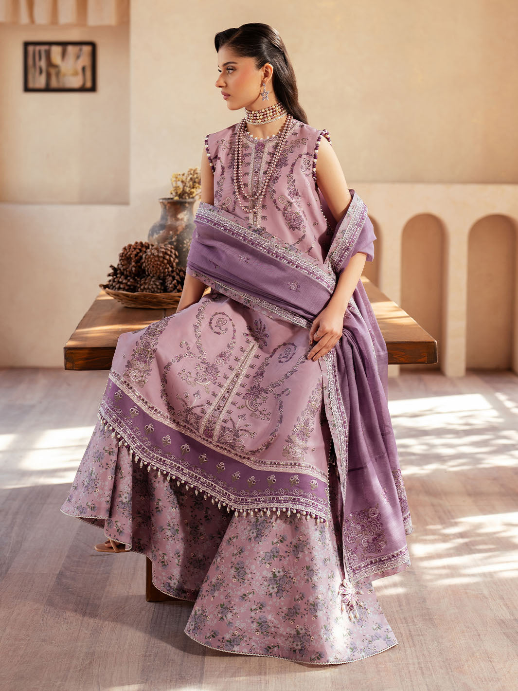 Bin Ilyas | Mehroze Luxury Lawn 25 | 93 - A by Bin Ilyas - Designer Dress - Type: Ladies Clothes - Available at Libayah - 100% Original
