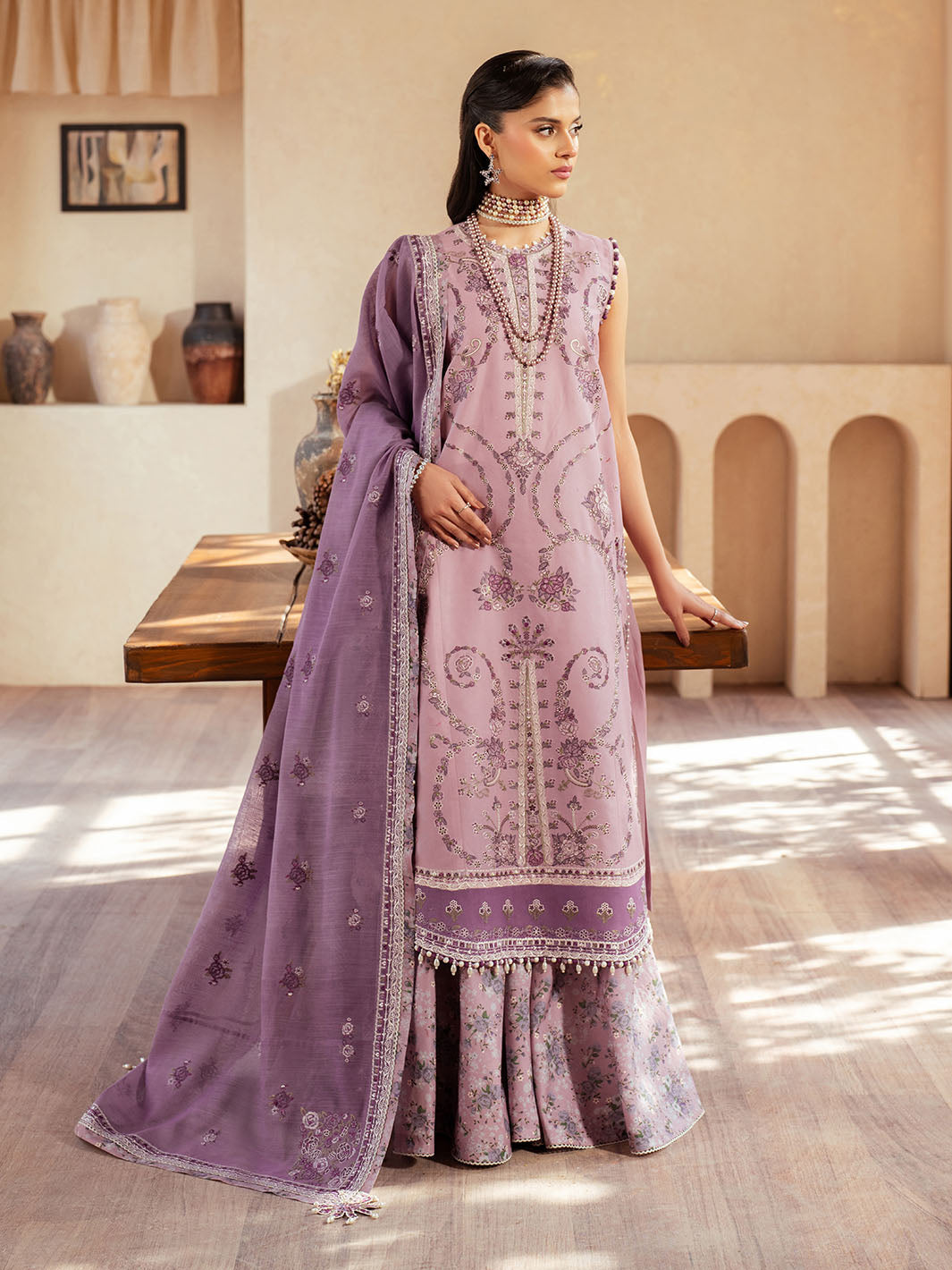 Bin Ilyas | Mehroze Luxury Lawn 25 | 93 - A by Bin Ilyas - Designer Dress - Type: Ladies Clothes - Available at Libayah - 100% Original