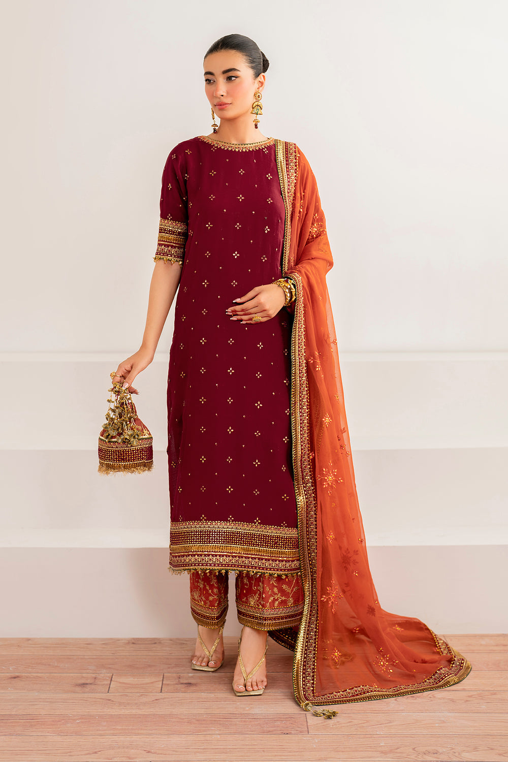 Baroque | Formals Collection | EMBROIDERED CHIFFON UF-698 by Baroque - Designer Dress  - Type : Ladies Clothes - Available at Libayah - 100% Original 