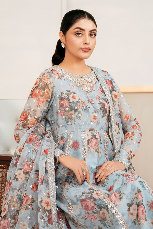 Baroque | Luxury Pret 25 | EMBELLISHED PRINTED CHIFFON PR-1058 by Baroque - Designer Dress  - Type : Ladies Clothes - Available at Libayah - 100% Original 