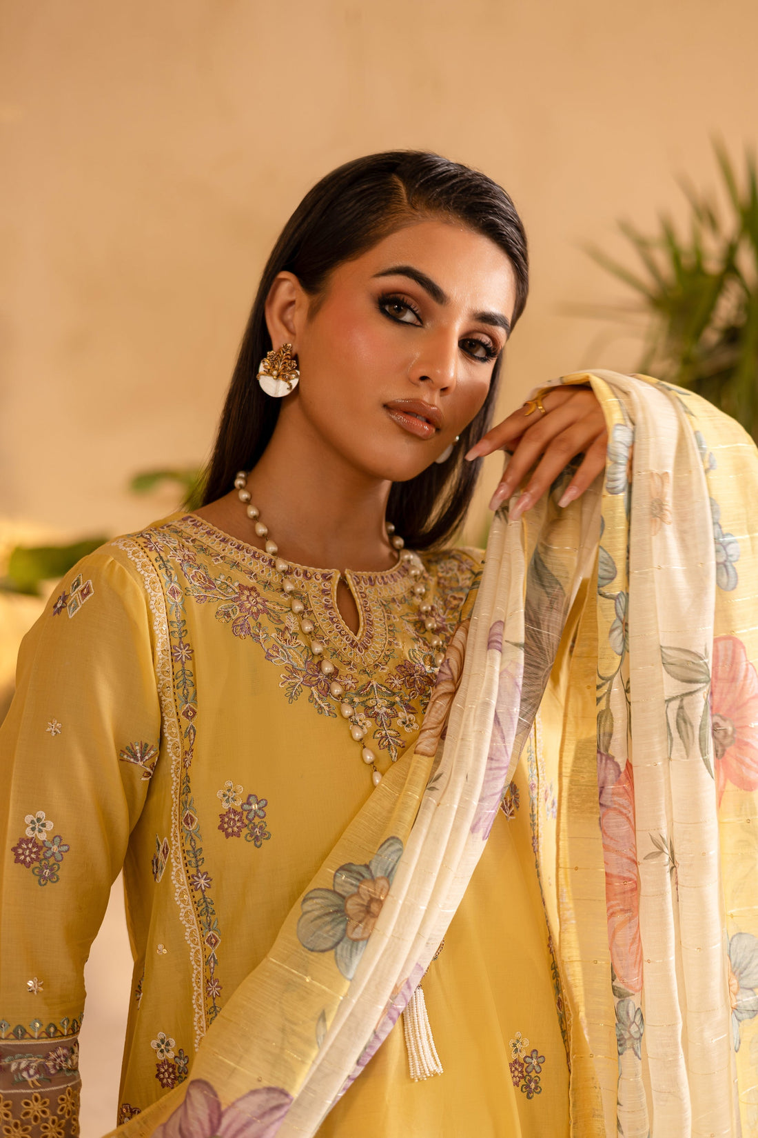 Batik | Nyra Embroidered Summer Solids | Maize by Batik - Designer Dress - Type: Ladies Clothes - Available at Libayah - 100% Original
