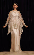 Threads and Motifs | Formal Dresses 25 | Net Embroidered Cape With Tube And Skirt by Threads and Motifs - Designer Dress  - Type : Ladies Clothes - Available at Libayah - 100% Original 