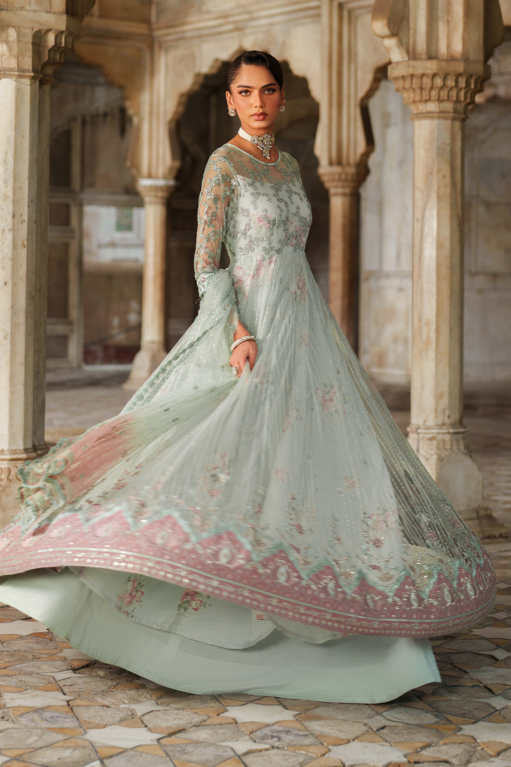 Iznik | Festive Formal | UE-553 Embroidered Net by Iznik - Designer Dress  - Type : Ladies Clothes - Available at Libayah - 100% Original 