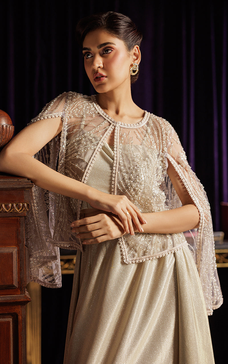Threads and Motifs | Formal Dresses 25 | Embroidered Cape with Tube and Skirt by Threads and Motifs - Designer Dress  - Type : Ladies Clothes - Available at Libayah - 100% Original 