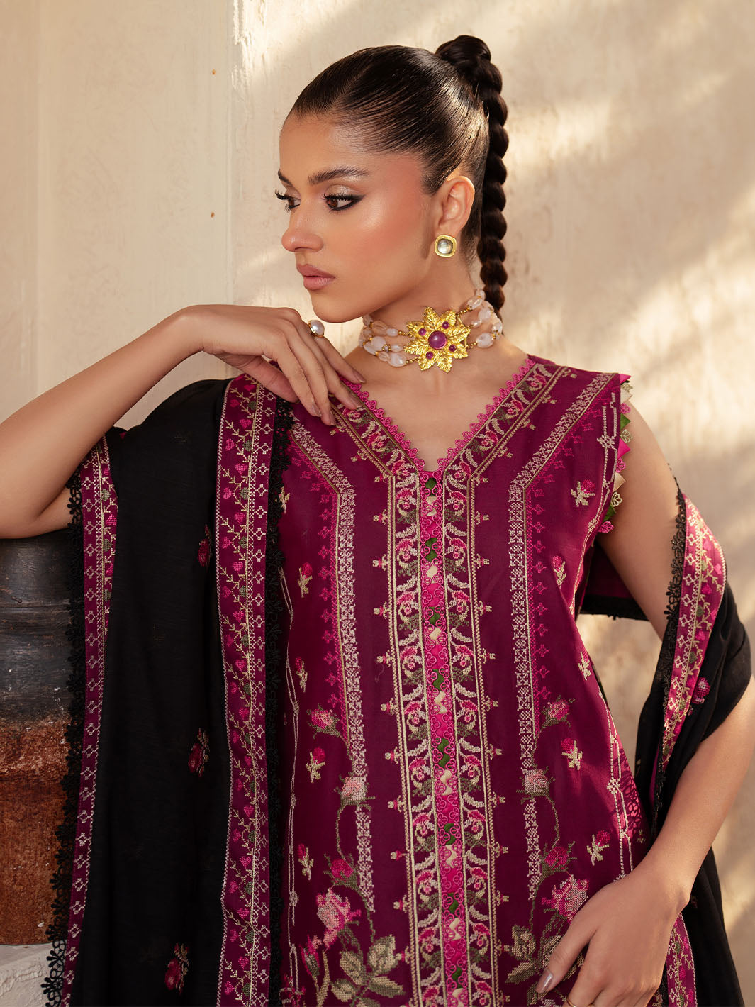 Bin Ilyas | Mehroze Luxury Lawn 25 | 95 - A by Bin Ilyas - Designer Dress - Type: Ladies Clothes - Available at Libayah - 100% Original
