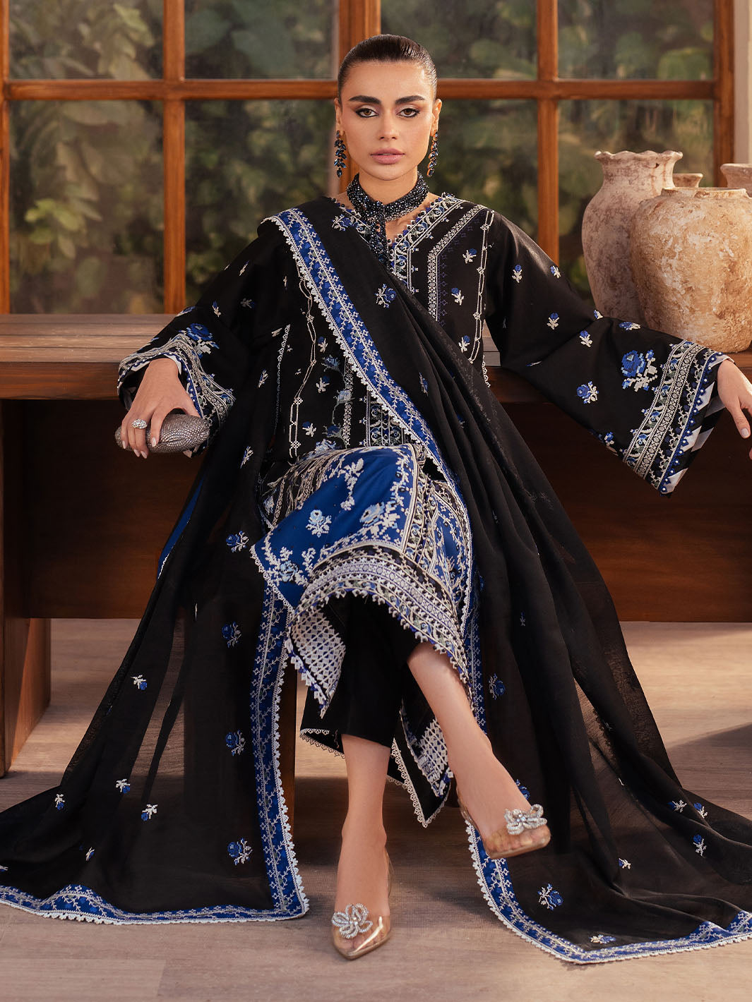 Bin Ilyas | Mehroze Luxury Lawn 25 | 95 - B by Bin Ilyas - Designer Dress - Type: Ladies Clothes - Available at Libayah - 100% Original