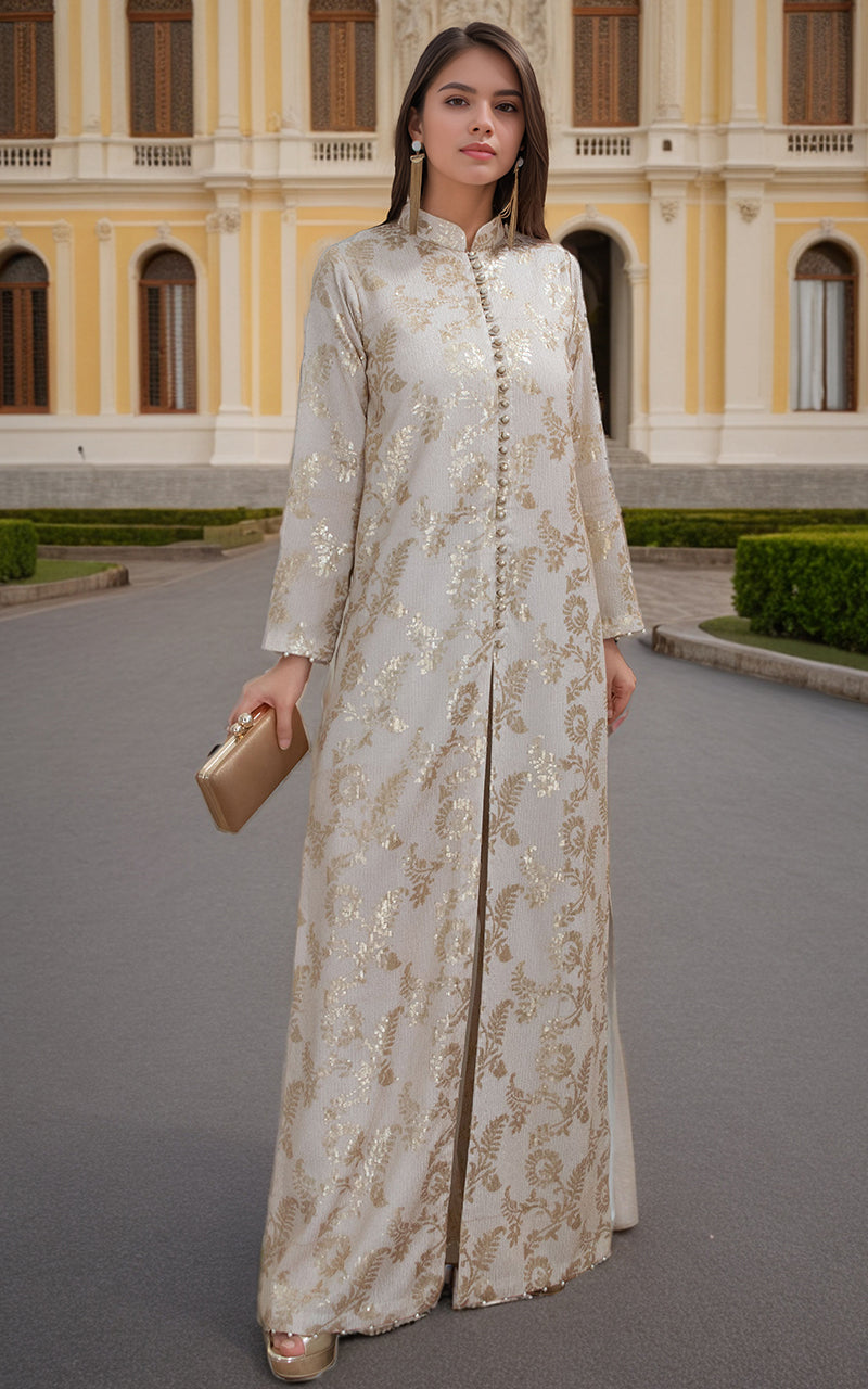 Threads and Motifs | Formal Dresses 25 | Chiffon Embroidered Jacket with Embroidered Trouser by Threads and Motifs - Designer Dress  - Type : Ladies Clothes - Available at Libayah - 100% Original 