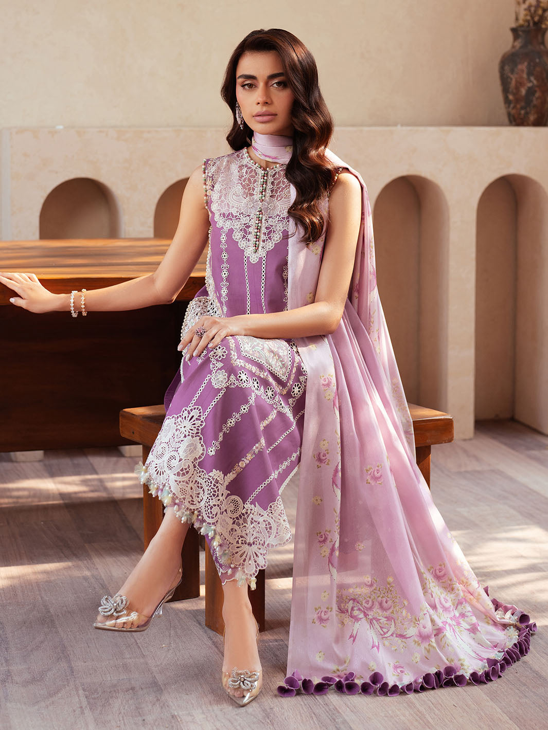 Bin Ilyas | Mehroze Luxury Lawn 25 | 96 - A by Bin Ilyas - Designer Dress - Type: Ladies Clothes - Available at Libayah - 100% Original