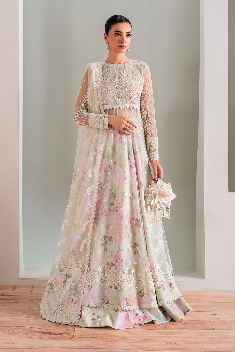 Baroque | Formals Collection | EMBROIDERED NET UF-686 by Baroque - Designer Dress  - Type : Ladies Clothes - Available at Libayah - 100% Original 