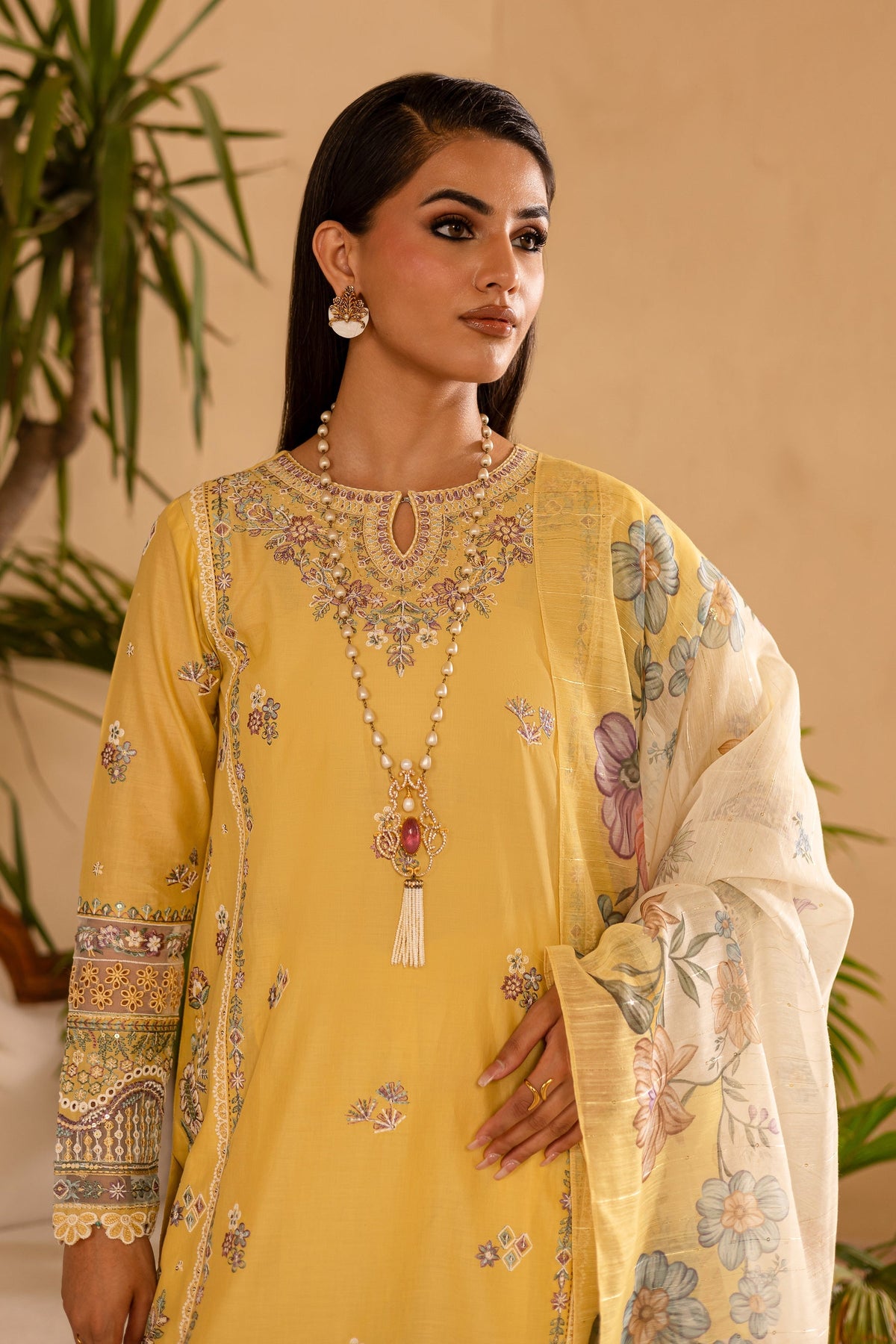 Batik | Nyra Embroidered Summer Solids | Maize by Batik - Designer Dress - Type: Ladies Clothes - Available at Libayah - 100% Original