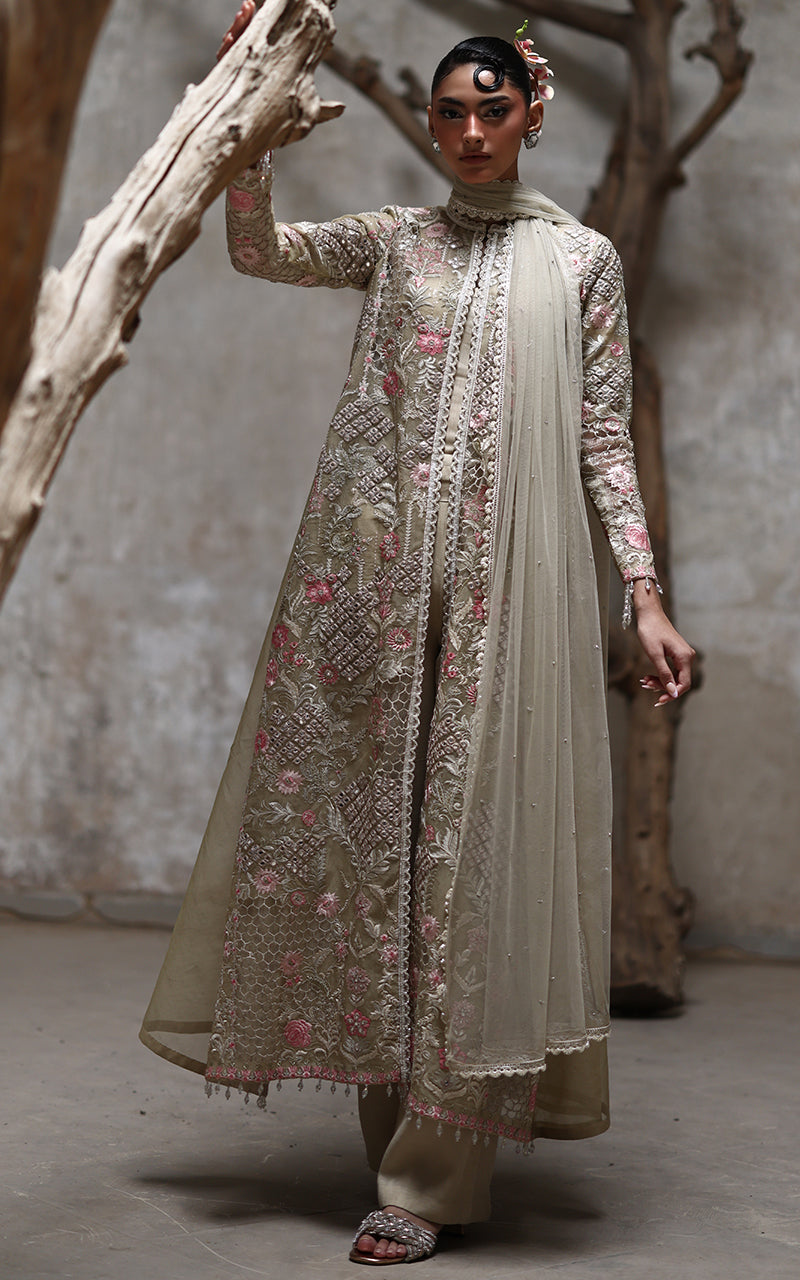 Threads and Motifs | Formal Dresses 25 | Organza Embroidered Jacket by Threads and Motifs - Designer Dress  - Type : Ladies Clothes - Available at Libayah - 100% Original 