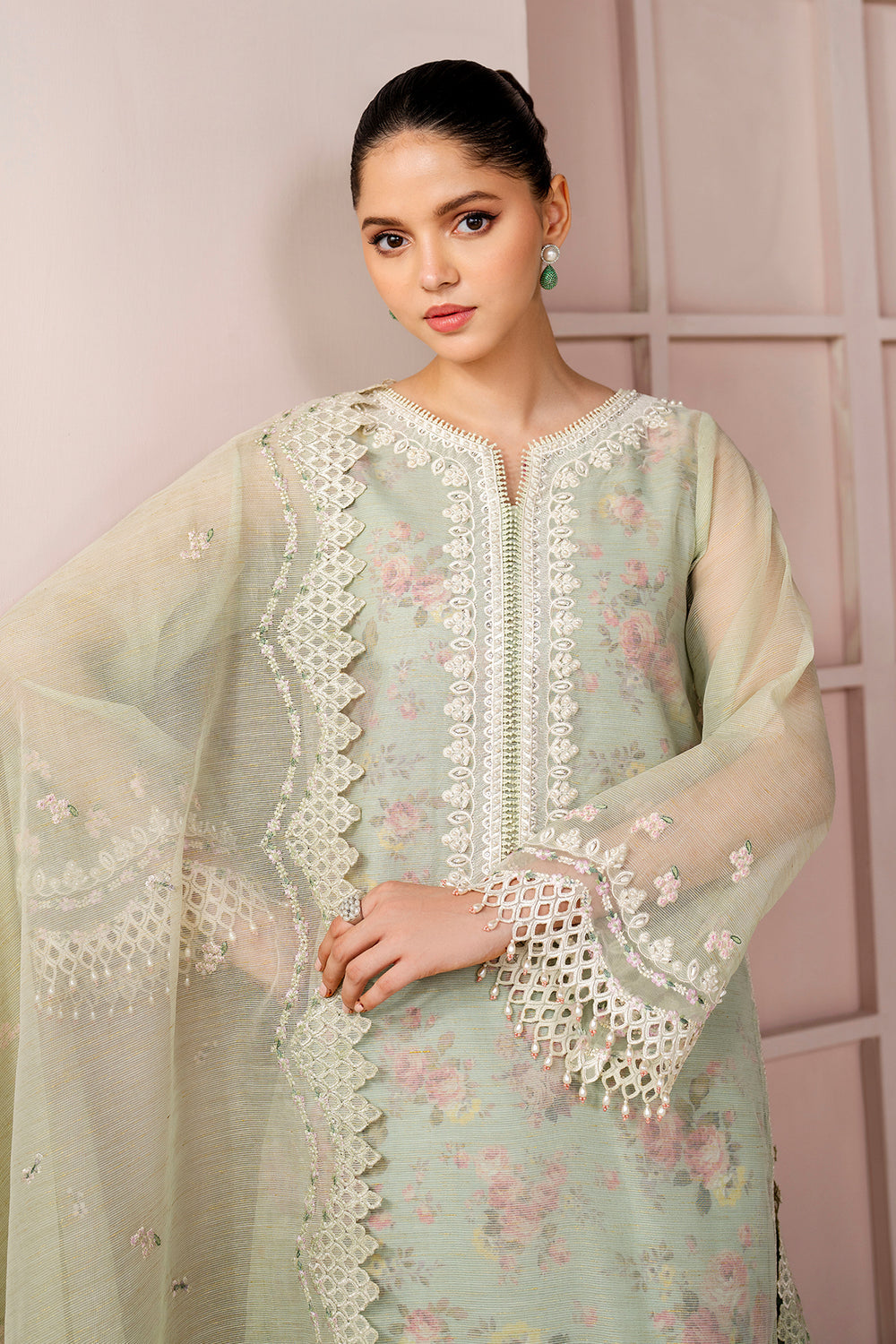 Baroque | Formals Collection | EMBROIDERED COTTON PATTI UF-4188 by Baroque - Designer Dress  - Type : Ladies Clothes - Available at Libayah - 100% Original 