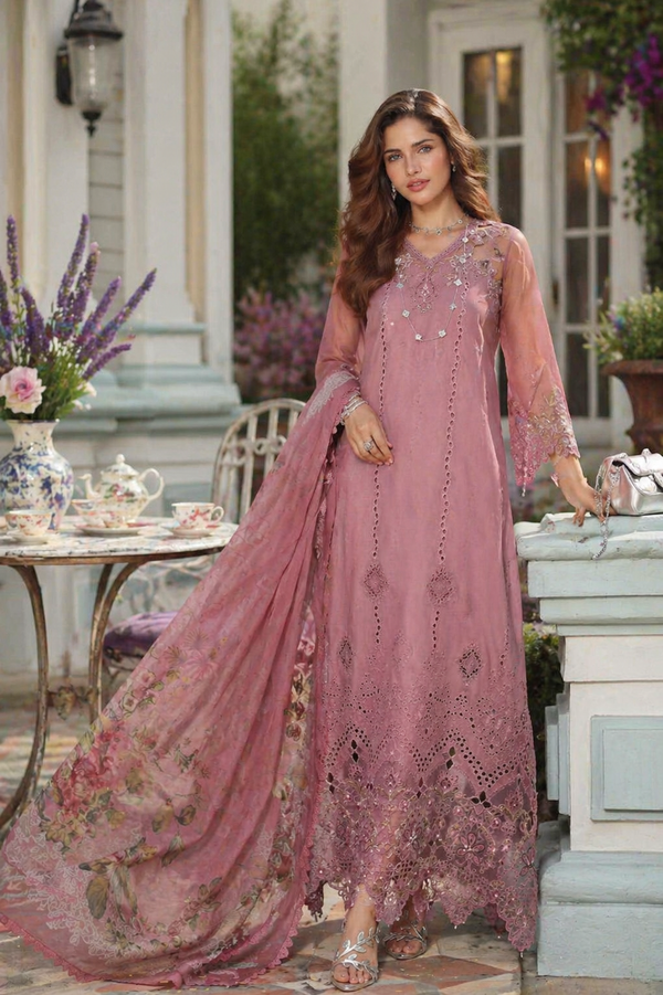 Noor by Saadia Asad | Eid Luxe Chikankari 26 | D8 - Rosewood Blush by Noor by Saadia Asad - Designer Dress  - Type : Ladies Clothes - Available at Libayah - 100% Original 