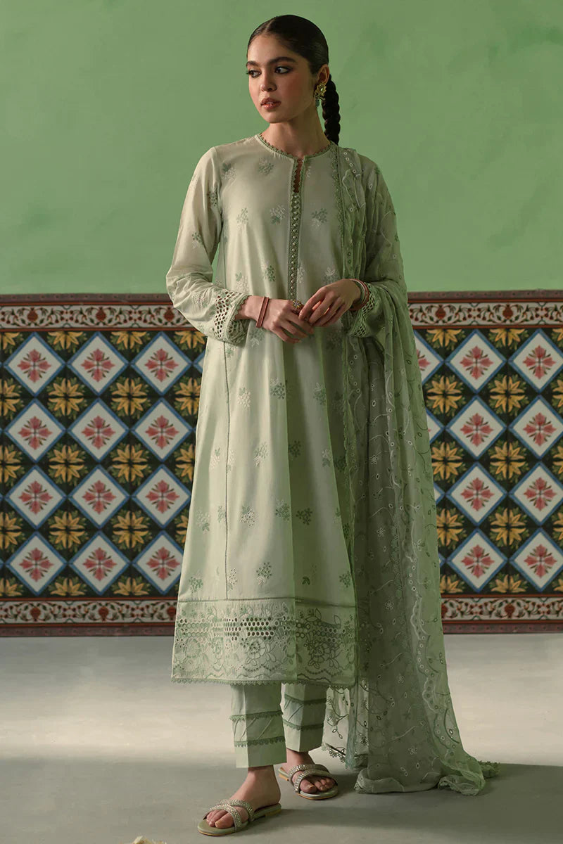 Cross Stitch | Chikankari Lawn | ICY MINT