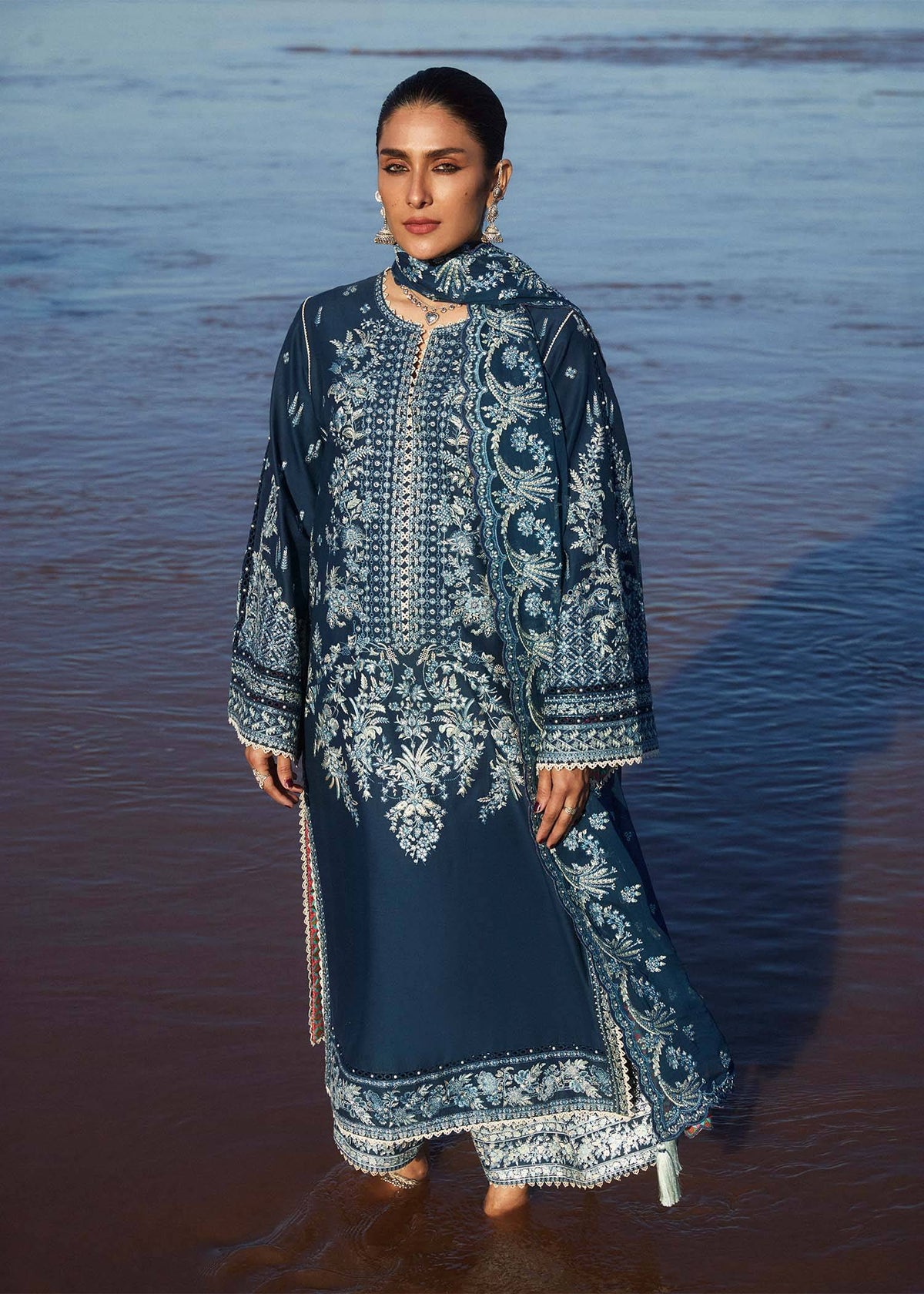 Hussain Rehar | Surkh Eid Pret'25 | Meherbano by Hussain Rehar - Designer Dress  - Type : Ladies Clothes - Available at Libayah - 100% Original 