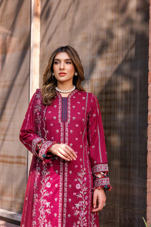 Farasha | Kaavish Lawn 24 | GARNET GLAM by Farasha - Designer Dress - Type: Ladies Clothes - Available at Libayah - 100% Original