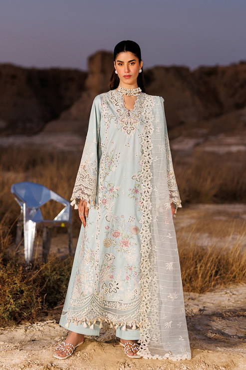 Emaan adeel | Sunlit Groove Luxury Lawn 26 | MORNING DEW by Emaan Adeel - Designer Dress  - Type : Ladies Clothes - Available at Libayah - 100% Original 