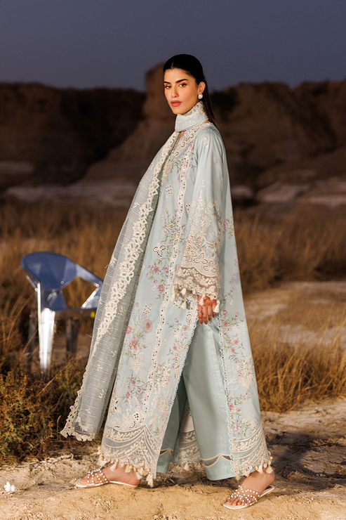 Emaan adeel | Sunlit Groove Luxury Lawn 26 | MORNING DEW by Emaan Adeel - Designer Dress  - Type : Ladies Clothes - Available at Libayah - 100% Original 