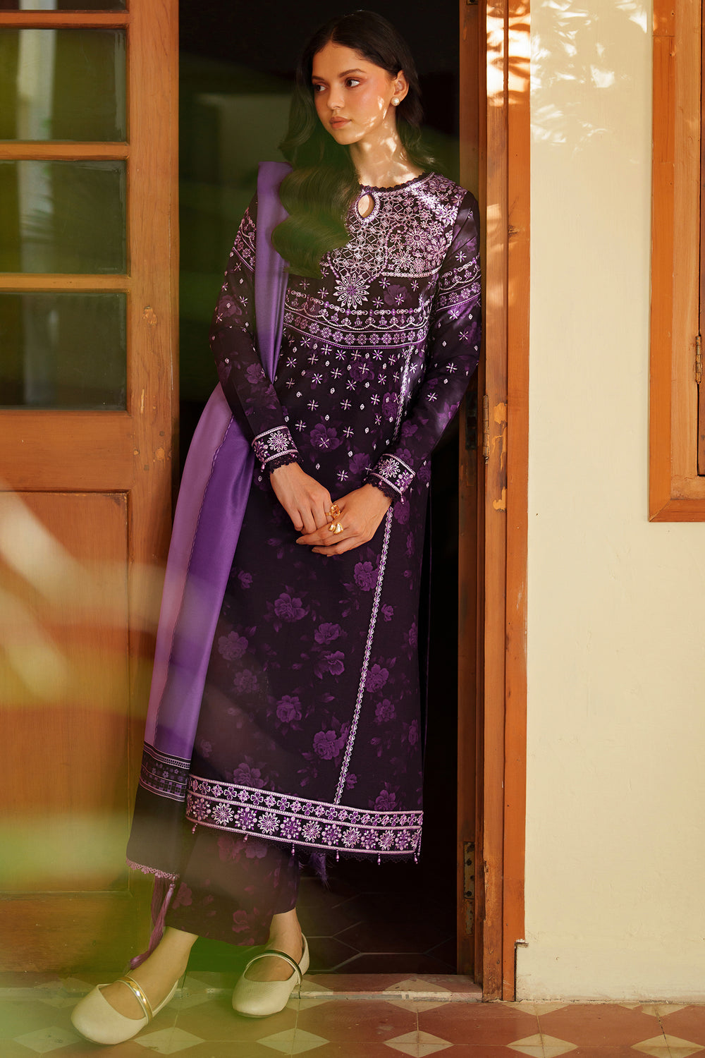 Farasha | Meline Premium Viscose 25 | Plum Powder by Farasha - Designer Dress  - Type : Ladies Clothes - Available at Libayah - 100% Original 