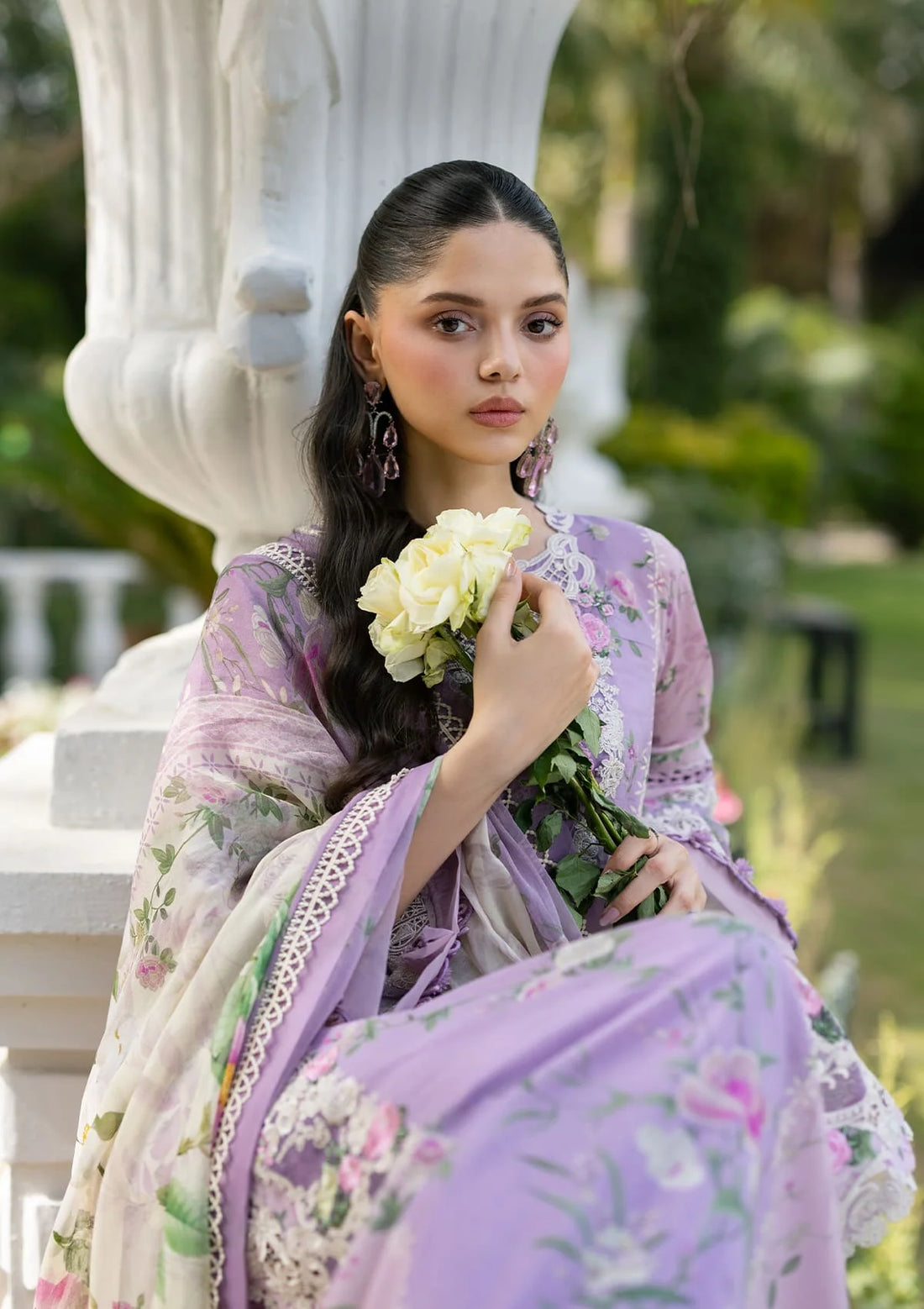 Elaf Premium | Signature Embroidered Lawn with Chiffon Collection 26 | ESG-1B BIANCA by Elaf Premium - Designer Dress  - Type : Ladies Clothes - Available at Libayah - 100% Original 