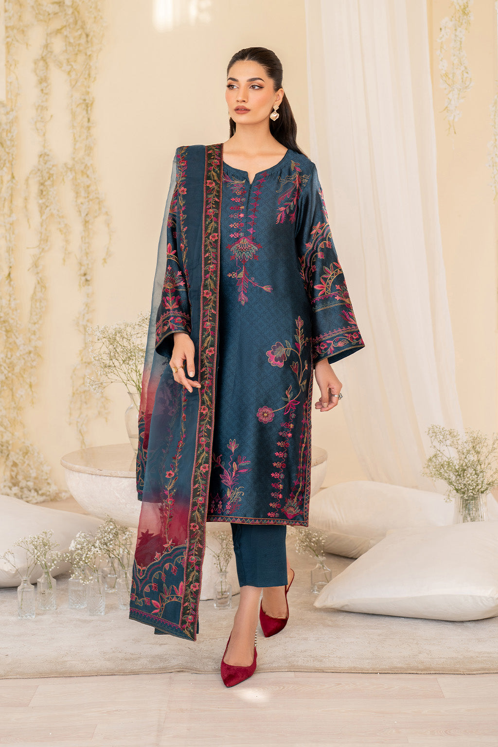 Iznik | Festive Formal | UE-379 Embroidered Pure silk by Iznik - Designer Dress  - Type : Ladies Clothes - Available at Libayah - 100% Original 