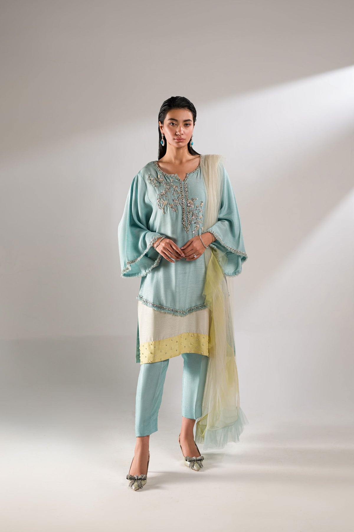 Ammara Khan | Lily Luxury Formals 24 | PASTEL COLOR BLOCK (D-02) by Ammara Khan - Designer Dress - Type: Ladies Clothes - Available at Libayah - 100% Original