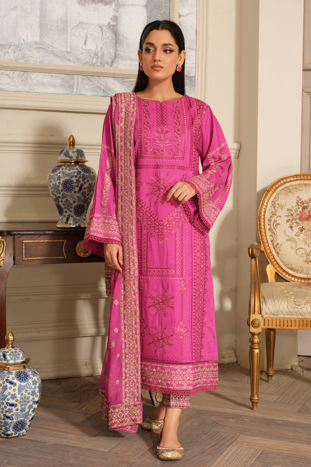 Johra | Silsila Embroidered Viscose | JH-255-SIL by Johra - Designer Dress - Type: Luxury - Available at Libayah - 100% Original