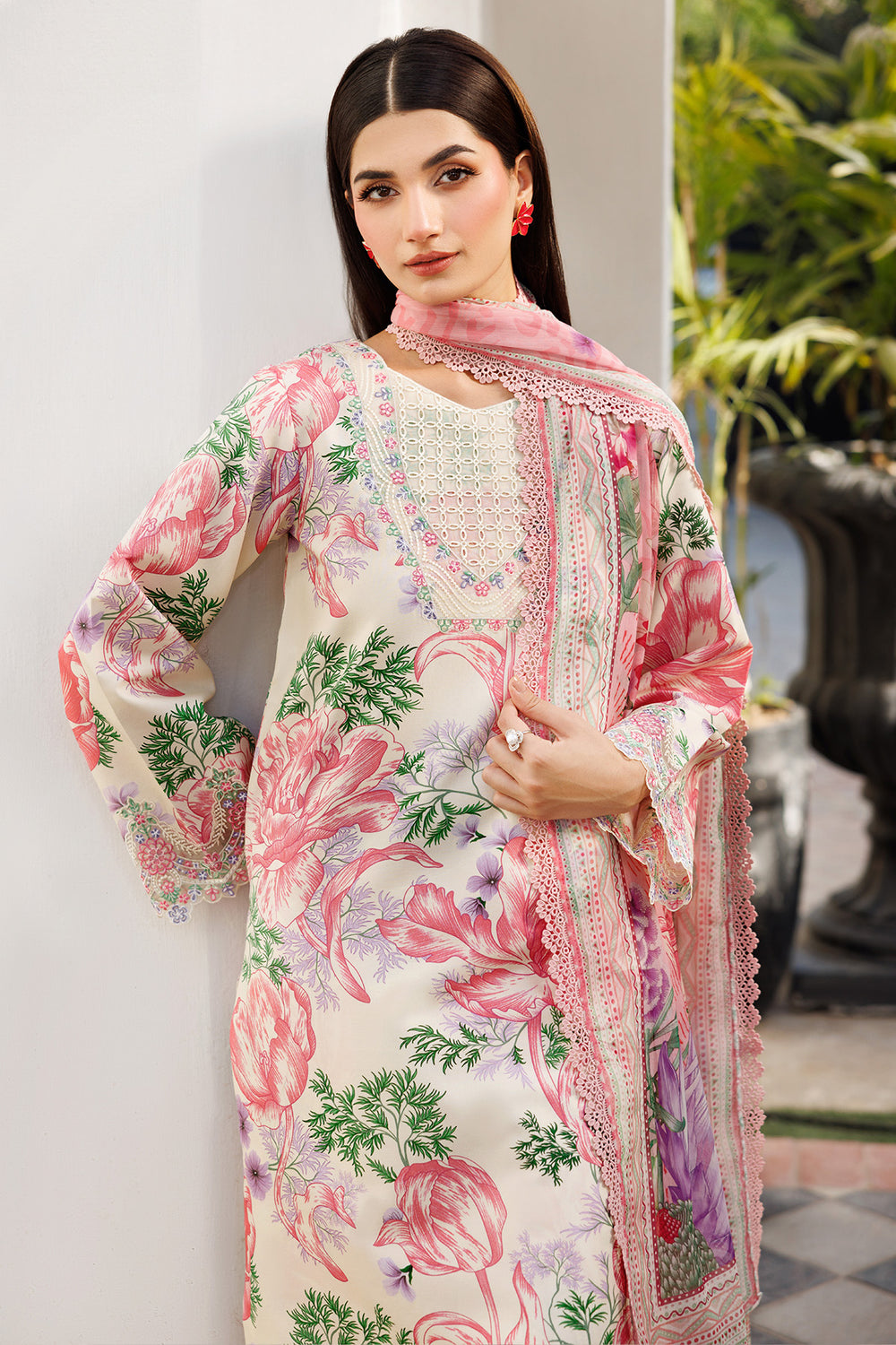 Farasha | Printed Essentials | Ivory Petal by Farasha - Designer Dress  - Type : Ladies Clothes - Available at Libayah - 100% Original 