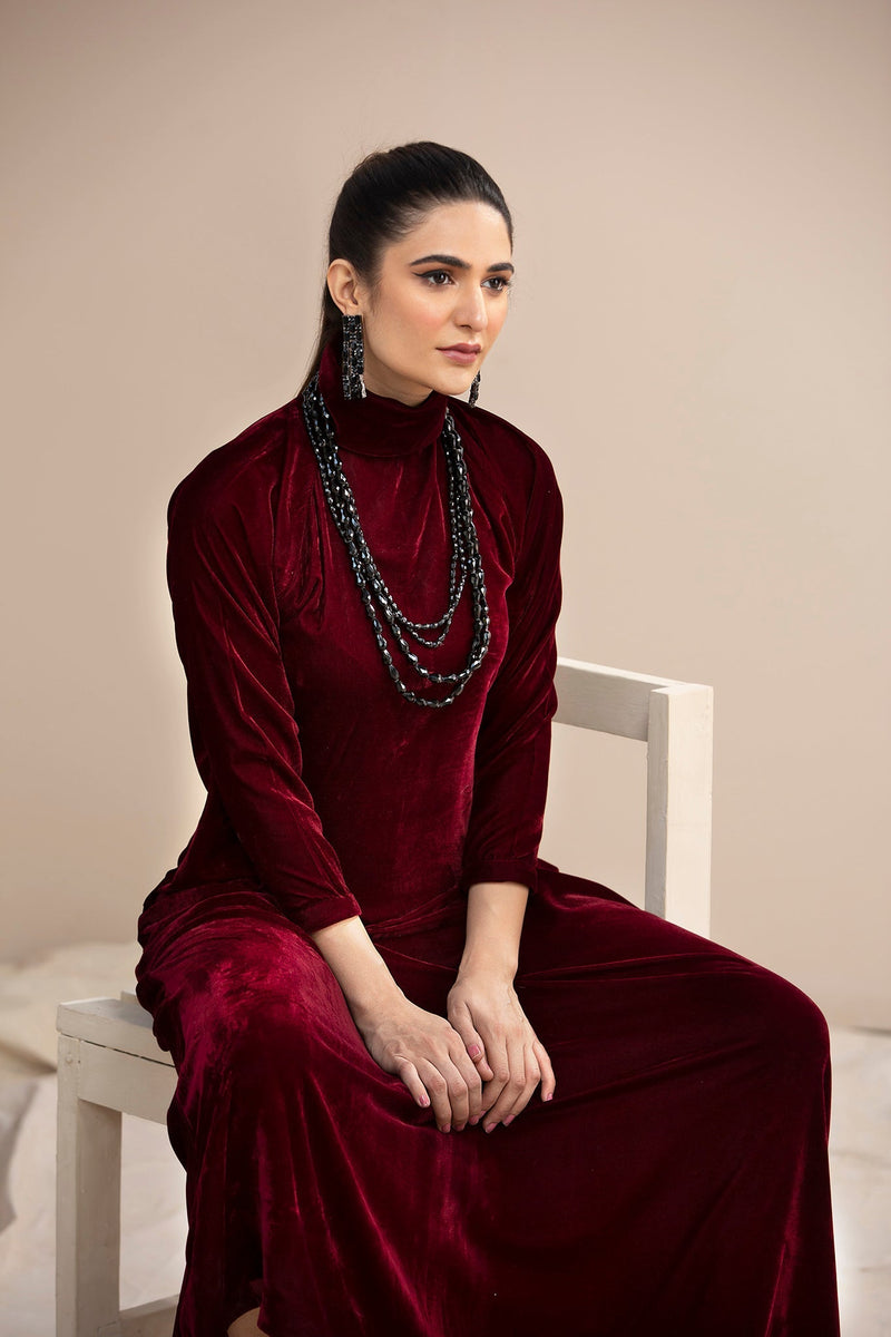 Hana | Mavi Velvets | VLT012 by Hana - Designer Dress - Type: Ladies Clothes - Available at Libayah - 100% Original