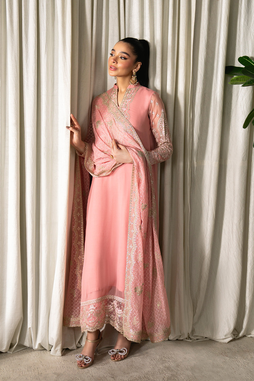 Neeshay | Ready to Wear Chiffon | RTW-CHFN-02 Pink by Neeshay - Designer Dress  - Type : Ladies Clothes - Available at Libayah - 100% Original 