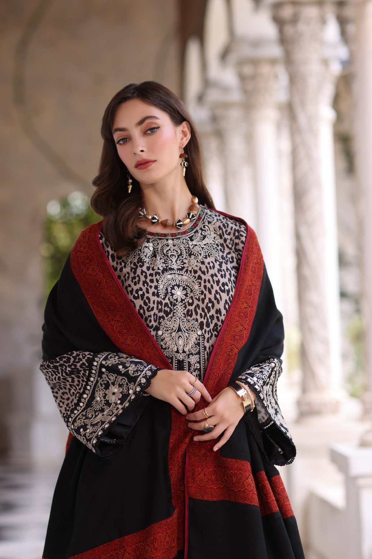 Noor by Saadia Asad | Winter Pashmina 25 | Noir Safari