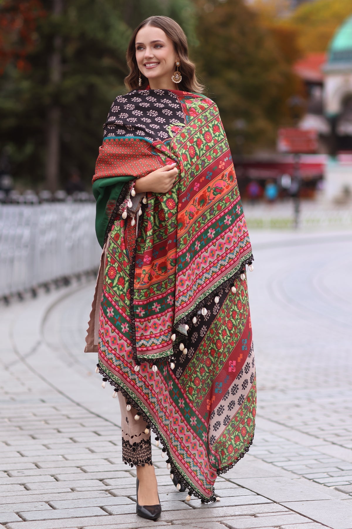 Charizma | Poshima Shawl | PS4-07 by Charizma - Designer Dress - Type: Ladies Clothes - Available at Libayah - 100% Original