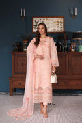 Noor by Saadia Asad | Eid Luxury Schiffli Laserkari 25 | D6- Peach by Noor by Saadia Asad - Designer Dress - Type: Ladies Clothes - Available at Libayah - 100% Original