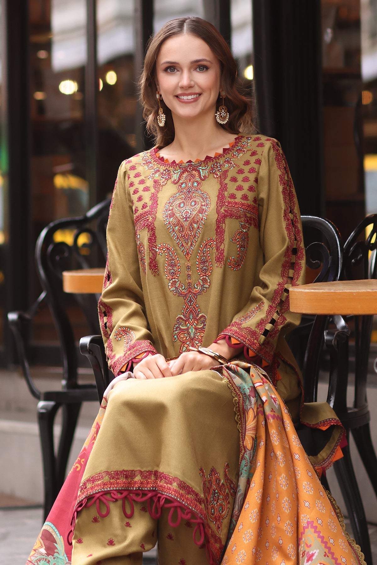 Charizma | Poshima Shawl |   PS4-08 by Charzima - Designer Dress - Type: Ladies Clothes - Available at Libayah - 100% Original