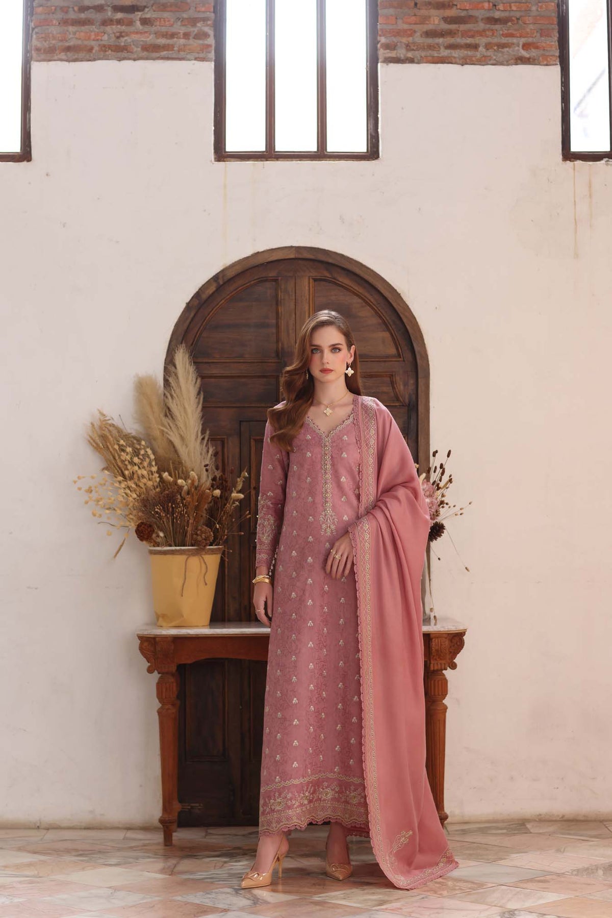 Aveline – authentic Pakistani dress from the Noor by Saadia Asad Winter Pashmina 25 collection for women in the UK
