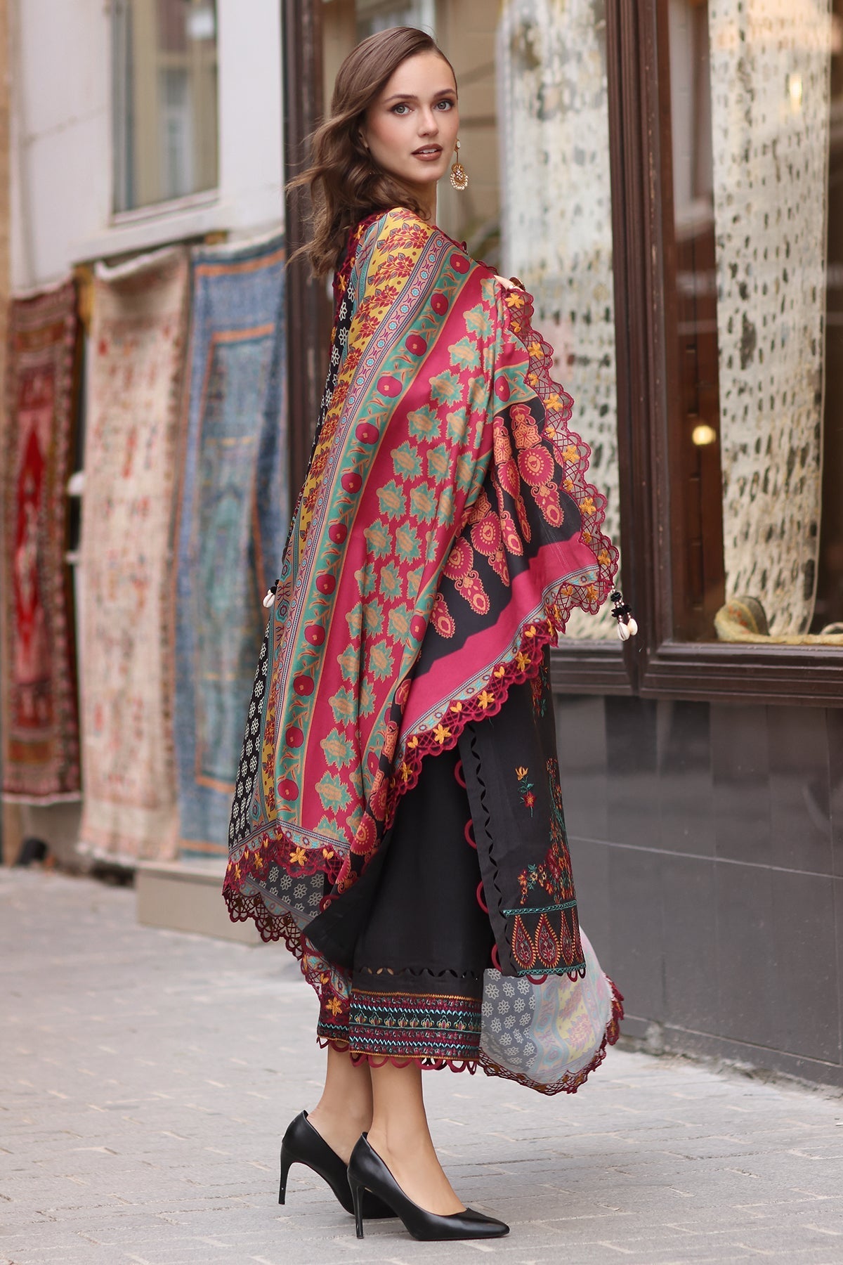 Charizma | Poshima Shawl |   PS4-03 by Charizma - Designer Dress - Type: Ladies Clothes - Available at Libayah - 100% Original