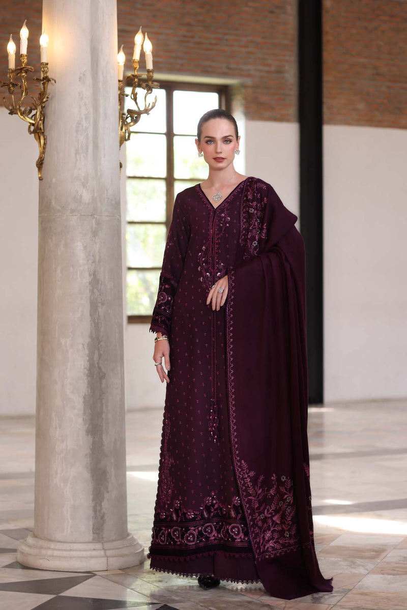 Damson – authentic Pakistani dress from the Noor by Saadia Asad Winter Pashmina 25 collection for women in the UK