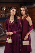 Noor by Saadia Asad | Eid Luxury Schiffli Laserkari 25 | D12- Plum by Noor by Saadia Asad - Designer Dress - Type: Ladies Clothes - Available at Libayah - 100% Original