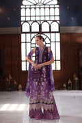 Noor by Saadia Asad | Eid Luxury Schiffli Laserkari 25 | D9- Purple by Noor by Saadia Asad - Designer Dress - Type: Ladies Clothes - Available at Libayah - 100% Original