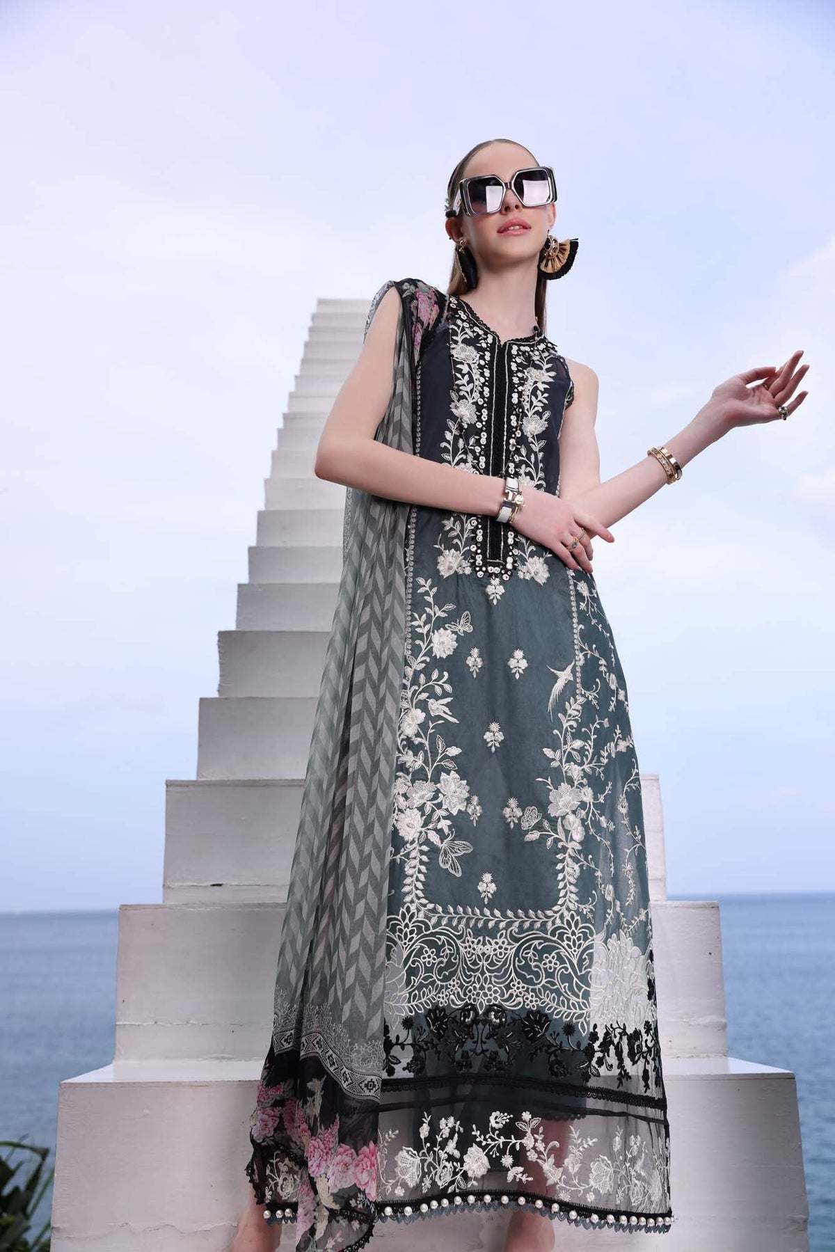 Noor by Saadia Asad | Luxe Printkari | D2-B - Designer Dress - Type : Ladies Clothes - Available at Libayah - 100% Original