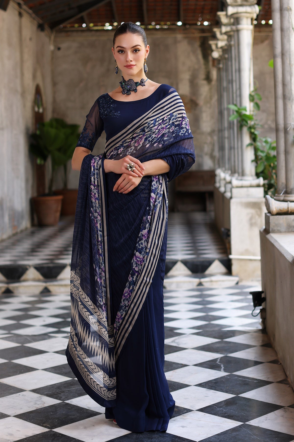 Chinyere | Formal Wedding Exclusive | DESERT ROSE S SARI (AA5355) by Chinyere - Designer Dress - Type: Ladies Clothes - Available at Libayah - 100% Original