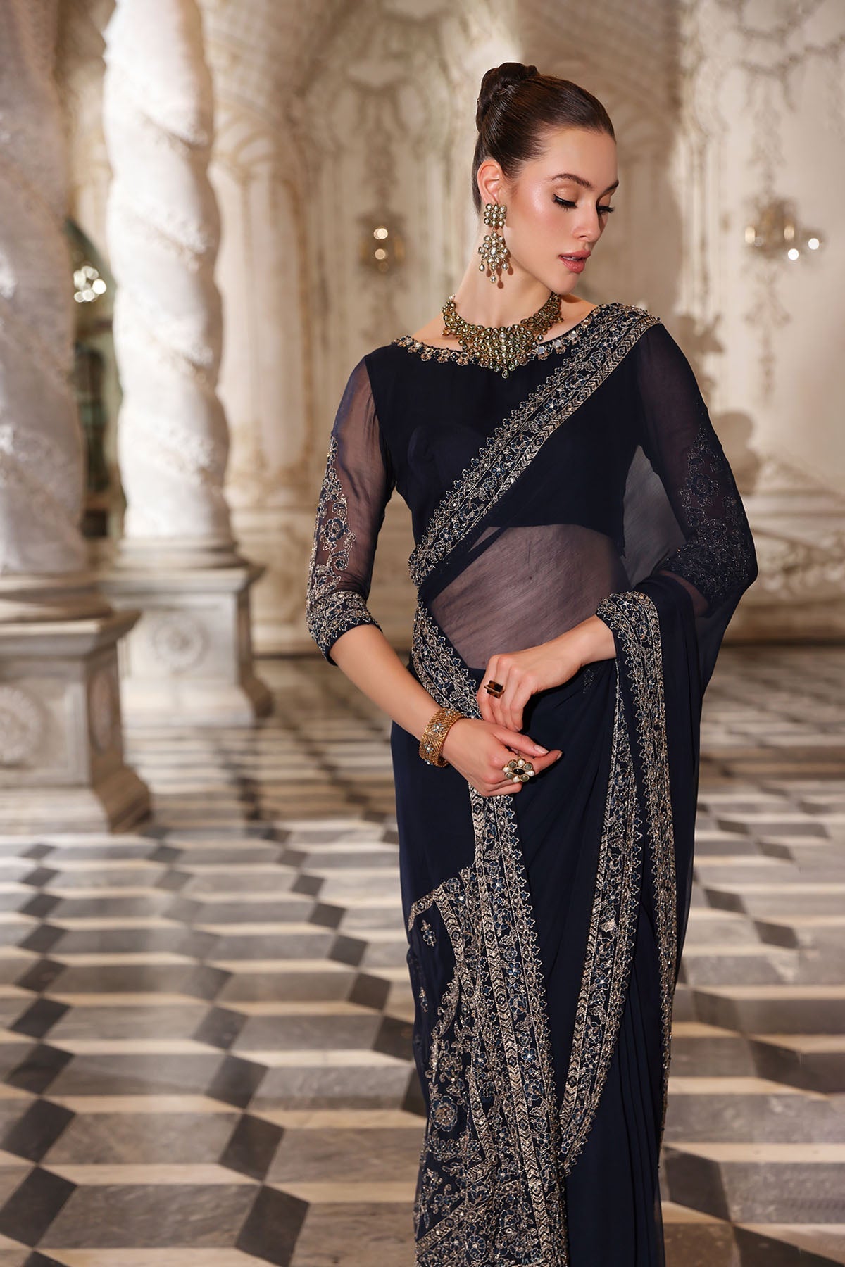 Chinyere | Formal Wedding Exclusive | ROYAL PEACE S SARI (AA5338) by Chinyere - Designer Dress - Type: Ladies Clothes - Available at Libayah - 100% Original