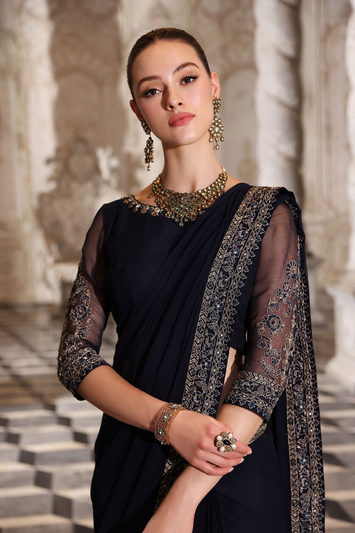 Chinyere | Formal Wedding Exclusive | ROYAL PEACE S SARI (AA5338) by Chinyere - Designer Dress - Type: Ladies Clothes - Available at Libayah - 100% Original