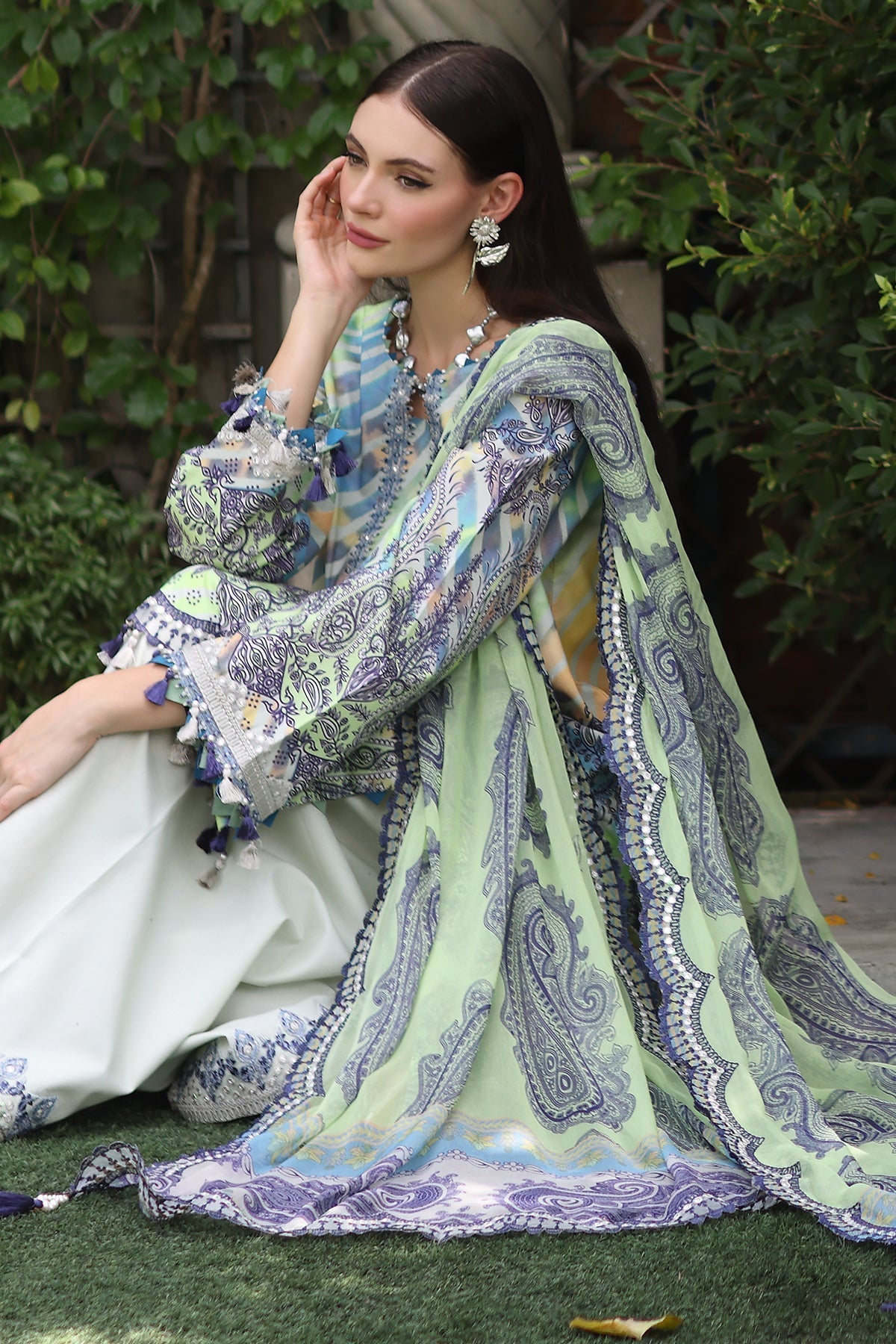 Charizma | Infinity Lawn | 3-PC Unstitched Embroidered Lawn Collection IN6-10 by Charizma - Designer Dress  - Type : Ladies Clothes - Available at Libayah - 100% Original 