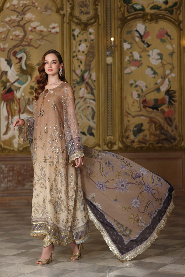 Noor by Saadia Asad | Festive 25 | D2 - Beige by Noor by Saadia Asad - Designer Dress  - Type : Ladies Clothes - Available at Libayah - 100% Original 